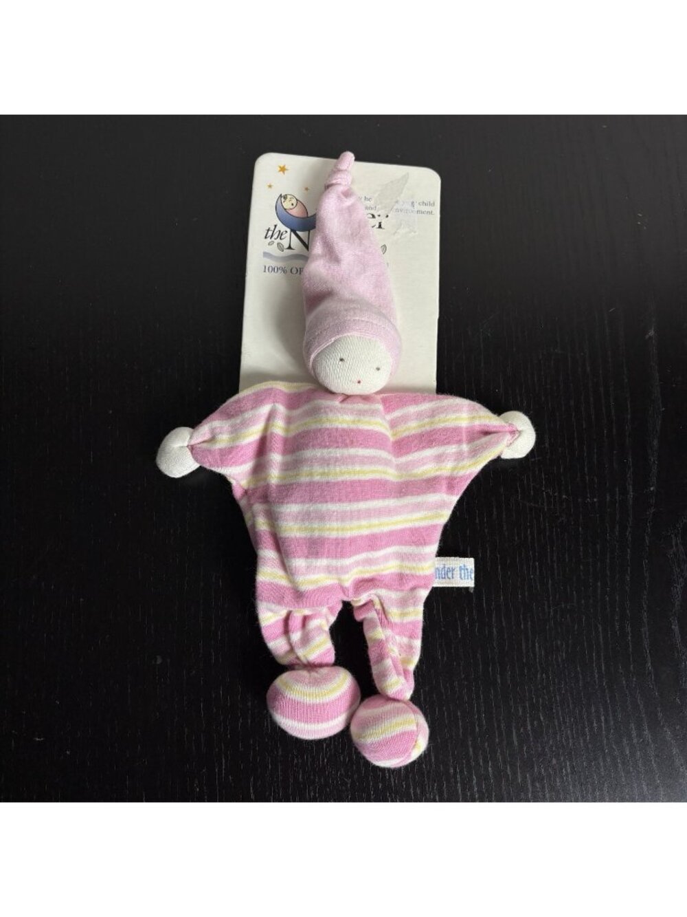 UNDER THE NILE Baby Buddy Plush Waldorf Style Doll Pink Stripes NEW, Read